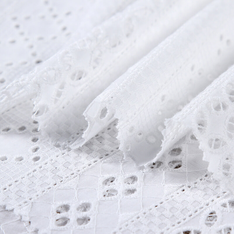 Embroidered Fabric Dress Cutwork 100% Cotton for Women's Wear Wholesal 6